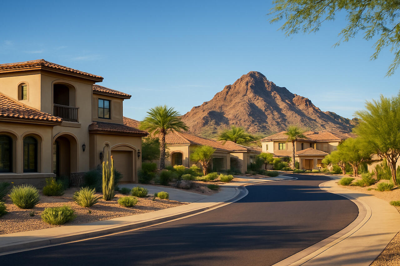 Verrado neighborhood among the mountains